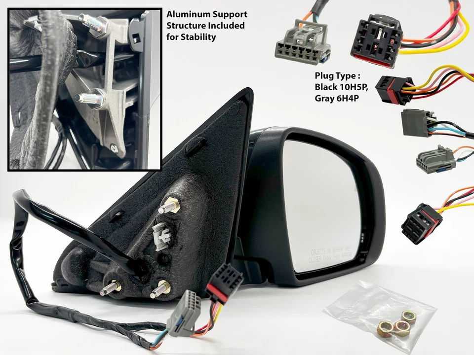 Espejo para Jeep Compass 2017-2021 Señal Punto Ciego Cromo Borde Lado del Pasajero Foto 4 de 4