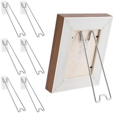 6 Pcs Silver Large Adjustable Picture Frame Stand, Stainless Steel Picture Fr...