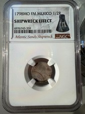 1798 MO FM MEXICO 1/2 REAL Shipwreck Atlantic Sands NGC Graded SHIPWRECK EFFECT