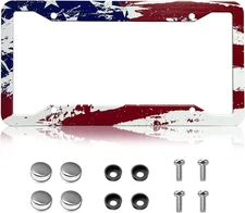Patriotic American Flag License Plate Frame - Universal patriotic usa flag 2 
