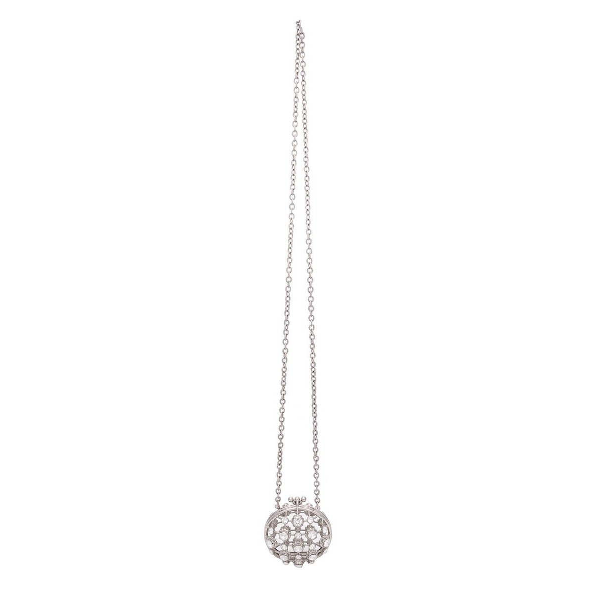 Dolce & Gabbana Crystal Cage Clutch Pocket Pendant Necklace Dolce & Gabbana Crystal Cage Clutch Pocket Pendant Necklace
