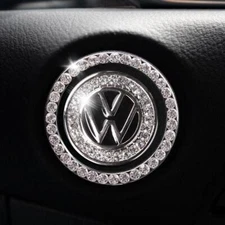 Volkswagen Start Button Bling Car Décor Crystal Rhinestone Car Bling Ring Emblem