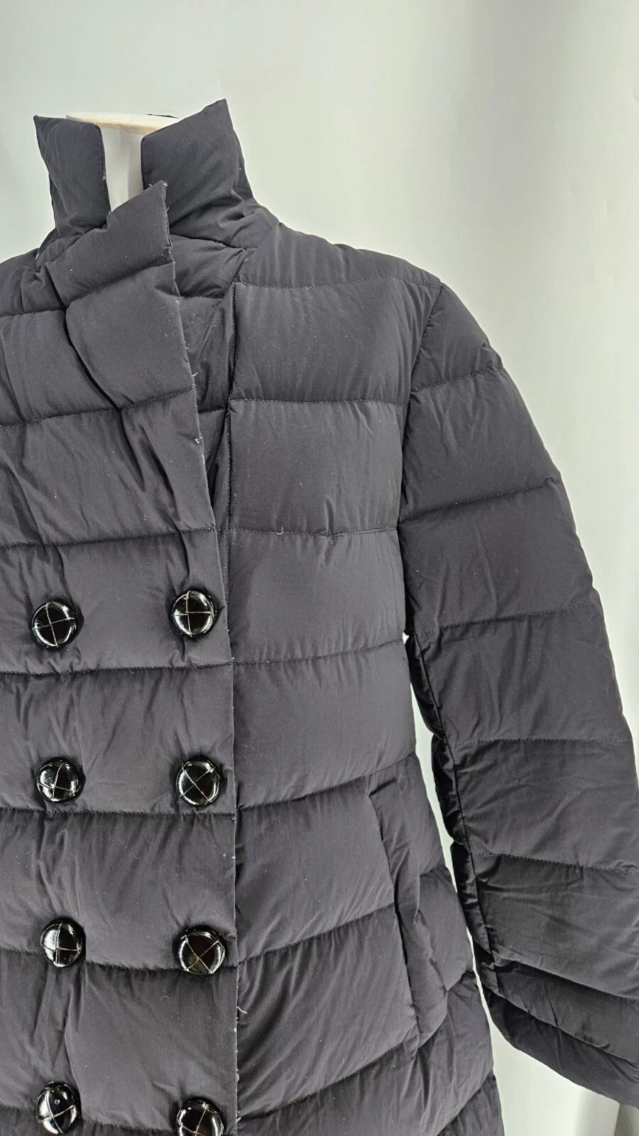 Moncler X Doudoune Cappotto Donna Elasticizzato 1 Nero Piumino d'oca Doppiopetto...