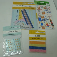 LOT Colorbok Mini Page Kit Athletic Stickers Printed Ribbon Twill Scrapbooking C