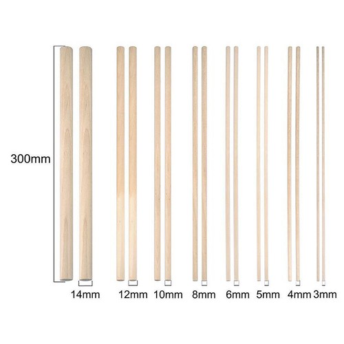 Round Wooden Stick Dia 3mm-50mm x Length 300mm For Building Model DIY Crafting - Picture 2 of 10