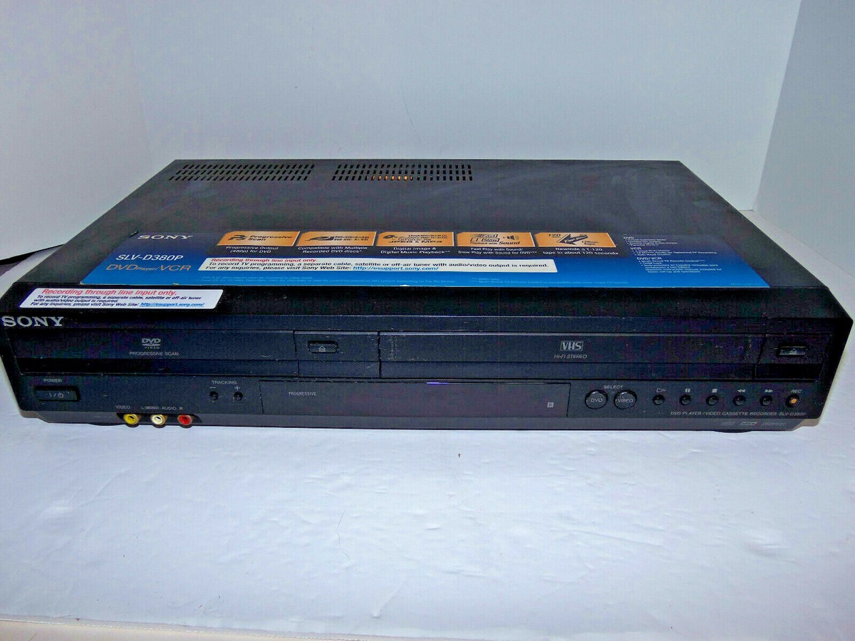 Sony SLV-D380P VHS DVD Player Video Recorder Combo w AV Cables