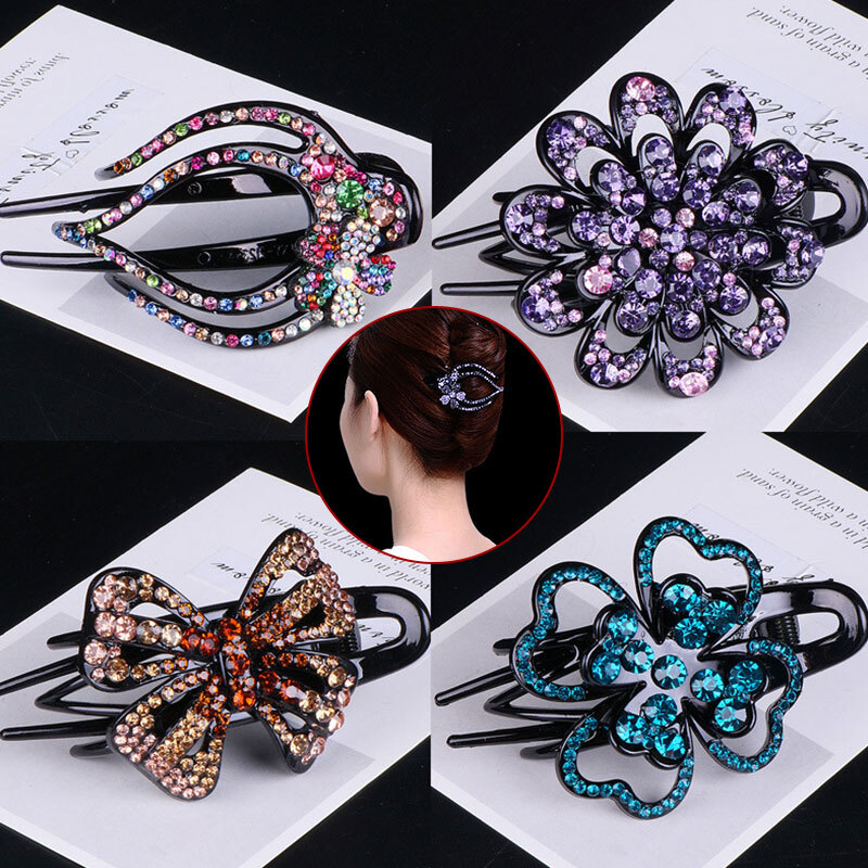 Hair Accessories For Women Rhinestone Flower Duckbill Hair Claws Hairpin Trendy