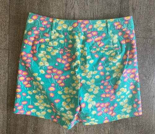Boden Green Floral Bistro Chino Shorts Size 6L Colorful Pockets - Picture 4 of 9