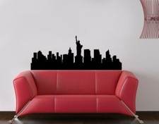 New York Skyline NYC VIEW WALL STICKER Decal Art Mural Stencil Silhouette ST214