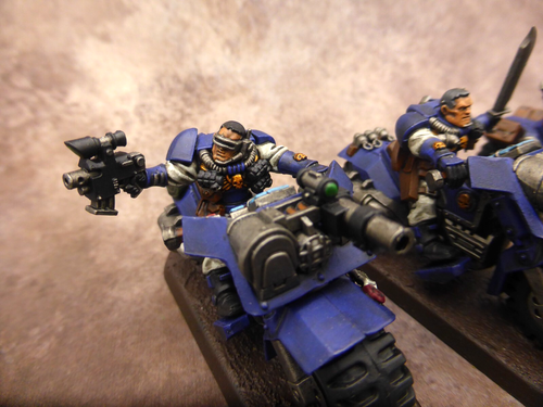 Warhammer 40k Space Marines Ultramarines Scout Bike Squad Well Painted - Picture 2 of 5