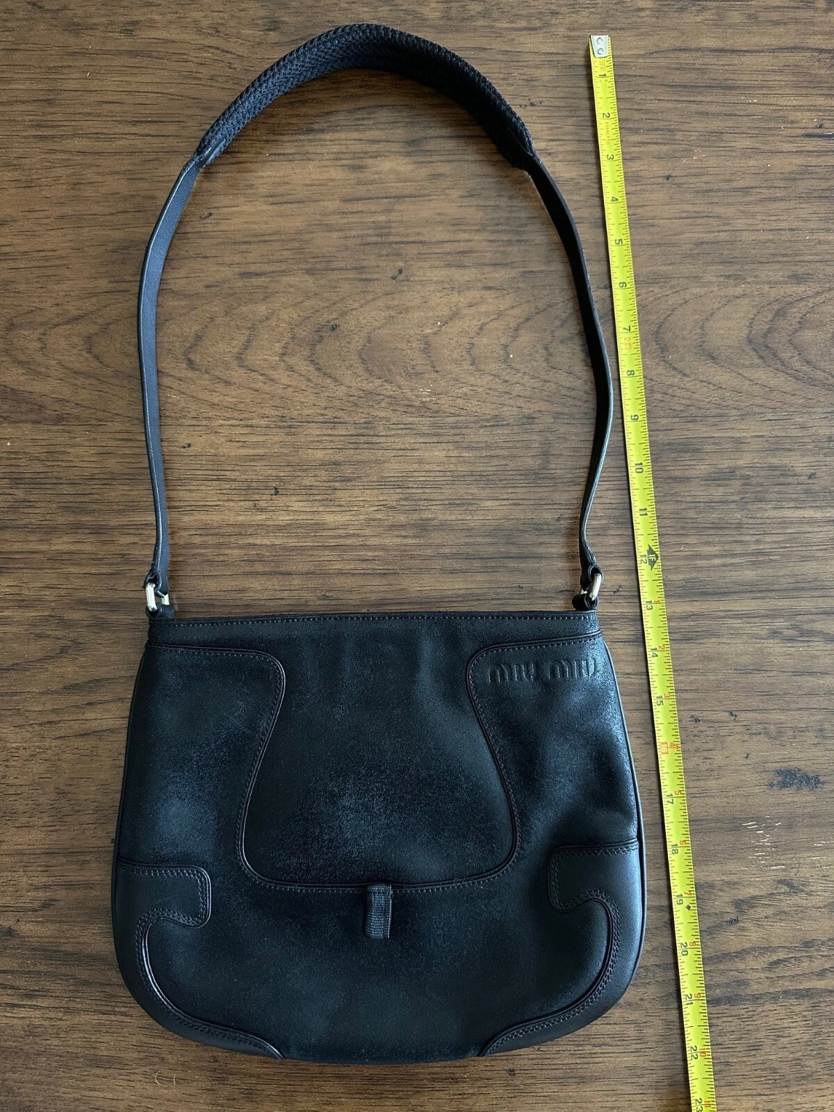 Borsa vintage Miu Miu borsetta pelle nera anni 90 rara puzzle tracolla rete