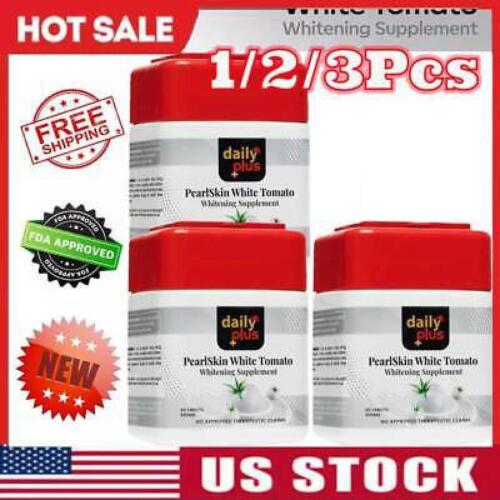 1-3er Pack Daily Plus PearlSkin White Tomato - 6 in 1 Hautperfektion Ergänzung USA