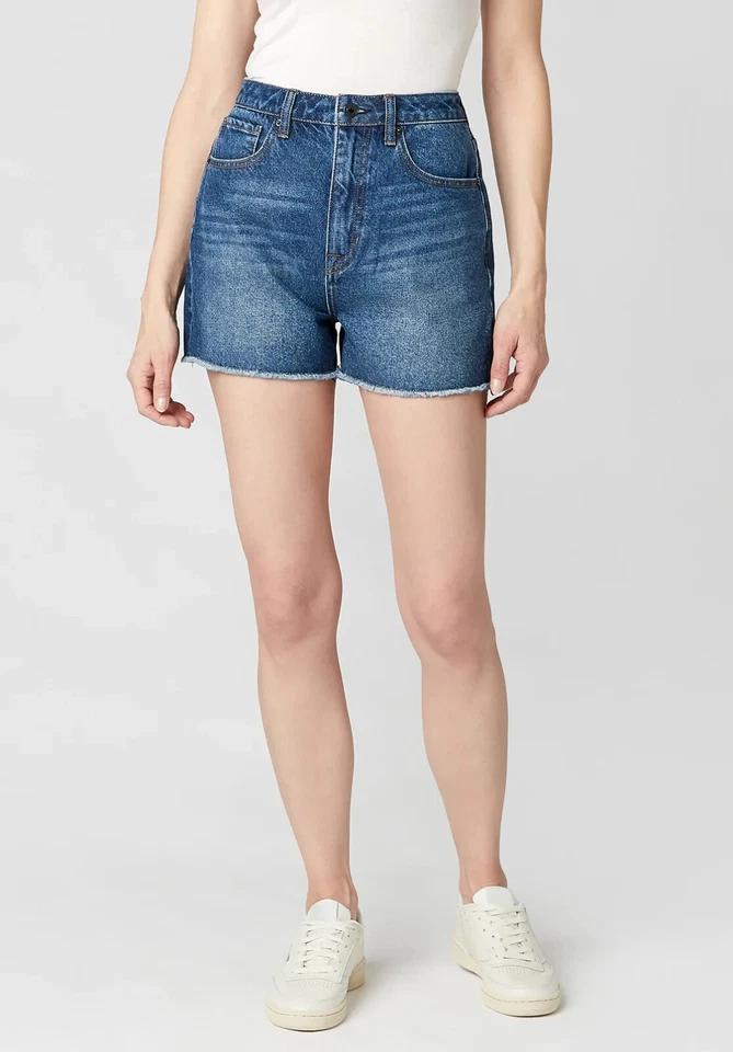 Jean Shorts Size 26 Waist Super High Rise Indigo Blue Joanna Rigid by Buffalo - Image 3 of 4