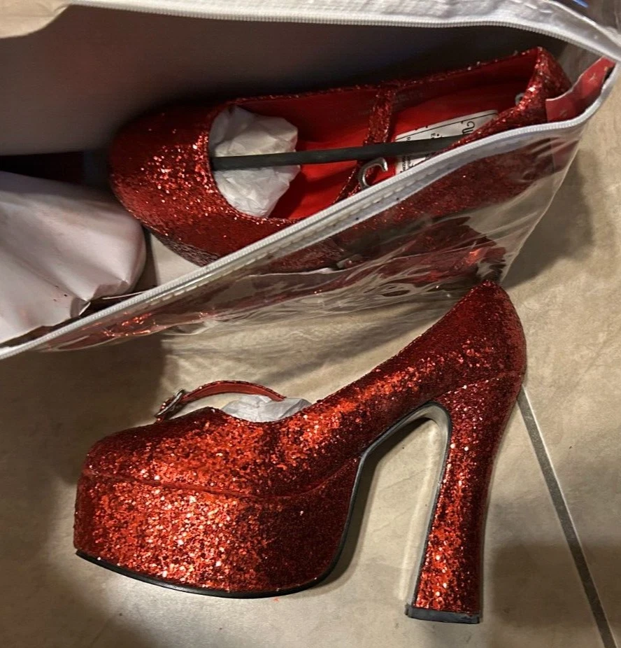 Rubie's Wizard of Oz Dorothy Costume Ruby Slippers High Heel Shoes NEW 5-6 Small - Image 2 of 4