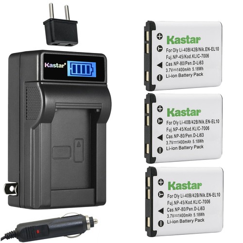 Kastar Battery LCD AC Charger for Pentax DLi63 DLi108 Pentax Optio RS1000 Camera - Picture 10 of 11