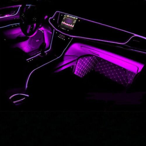 LED Car Interior Decor 12V Purple Atmosphere Wire Strip Light Lamp Accessories - Foto 7 di 12