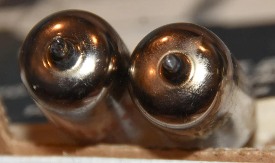 Raro par (2) tubos 12AU7A de colección hechos por Hytron, Webcor, D-Getter 1957 CBS Foto 4 de 4