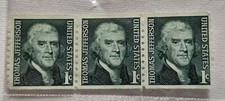 Thomas Jefferson One Cent United States Postage Stamps Green  Unused