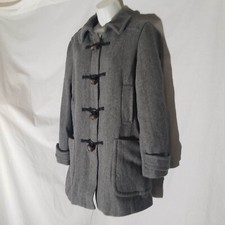 Banana Republic, Medium, Wool, Toggle Zip, Peacoat Jacket, Coat, Gray, 4 Pocket