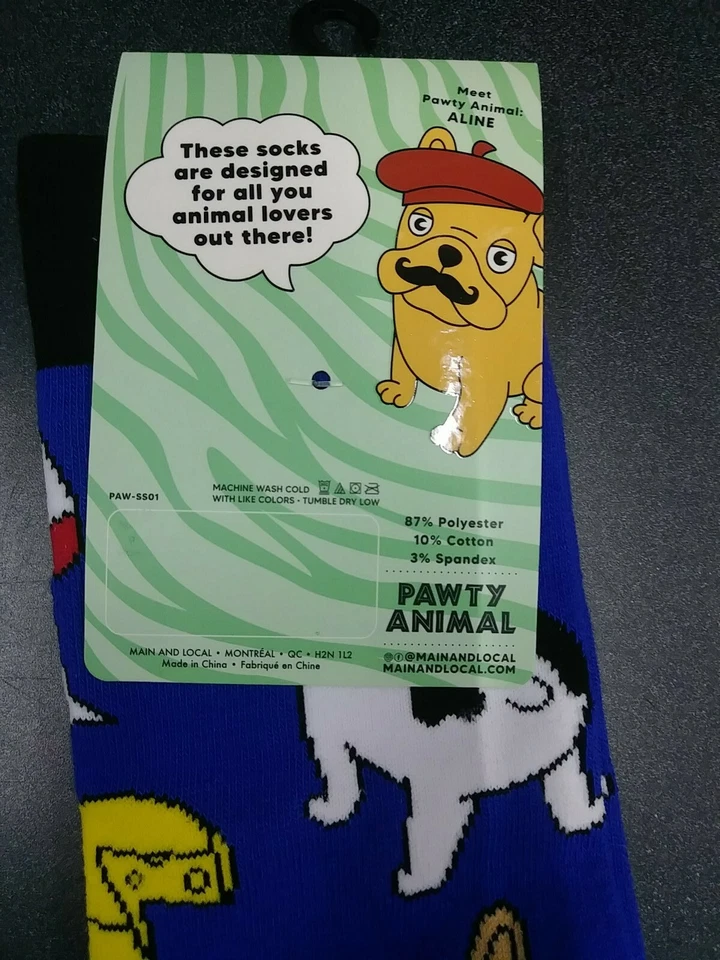 Calcetines Pawty Animal” Bulldog Francés” Talla Única Unisex Nuevos Foto 4 de 4