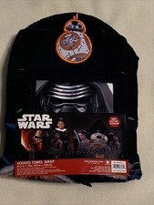 Star Wars Hooded Towel Wrap Kids 51  X 22   NEW WITH TAGS
