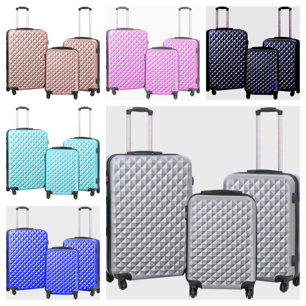 Estuche rígido carcasa de equipaje PC + ABS maleta de cabina 4 ruedas bolsa de viaje ligera