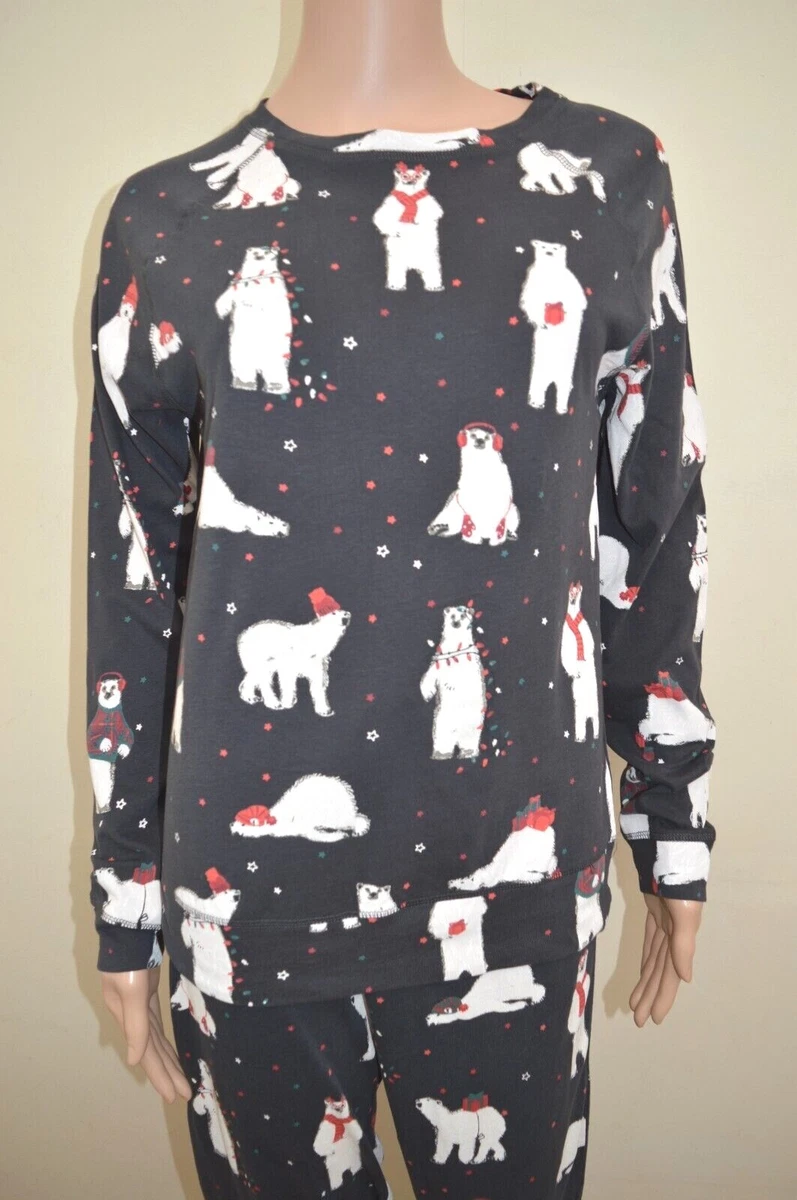 Nouveau maillot ours polaire M S With Love pyjama gris coton taille Royaume Uni