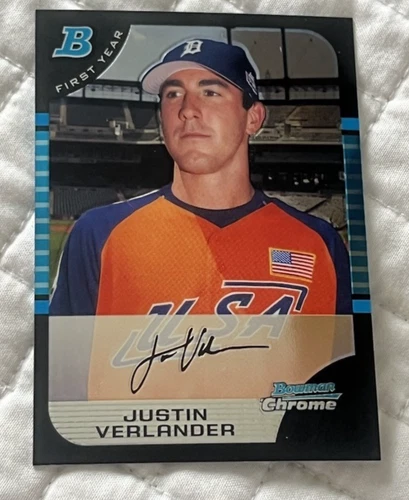 2005 Bowman Chrome Draft Justin Verlander Rookie RC Card BDP129