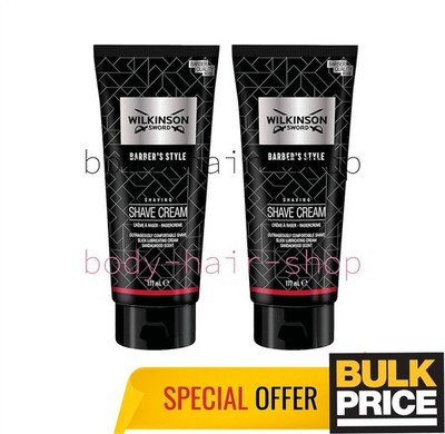 Wilkinson Sword Shaving Cream Barber Style Confortable Shave Sandalwood 2-Pack