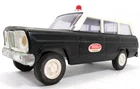 Tonka Police Jeep Wagoneer Black & White Pressed Steel Vehicle Vtg 1960's