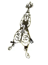 Vintage Brass Easel Display Stand Beautiful Ornate Picture Art Book Plate 9x5 in