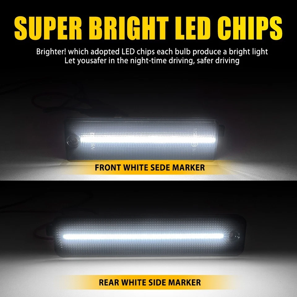 PARA PONTIAC FIREBIRD 1998-2002 LED LUCES MARCADORAS LATERALES AHUMADAS LUZ Blanco 4-20x Foto 4 de 4