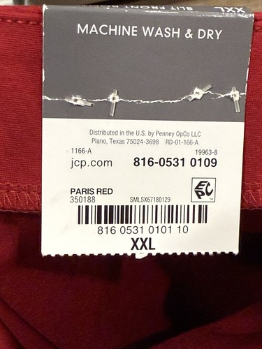 Women’s Size XXL Slit Front Boot Cut Paris Red Worthington Dress Pants - Picture 5 of 6