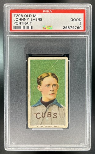 1909-11 T206 Johnny Evers Portrait Old Mill PSA 2 Good