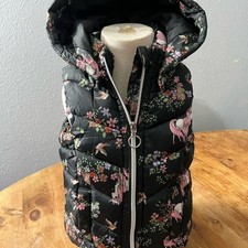 H M Hooded Puffer Vest Unicorn Forest - 2T