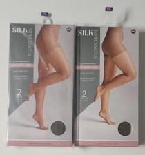 Silk Impressions Pantyhose 4 Pack XXL Coffee Bean Light/Heavy Support Sheer
