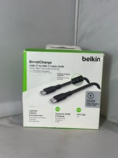belkin BoostCharge USB-C to USB-C 10FT/3M Black Braided Cable 100W Fast Charge 