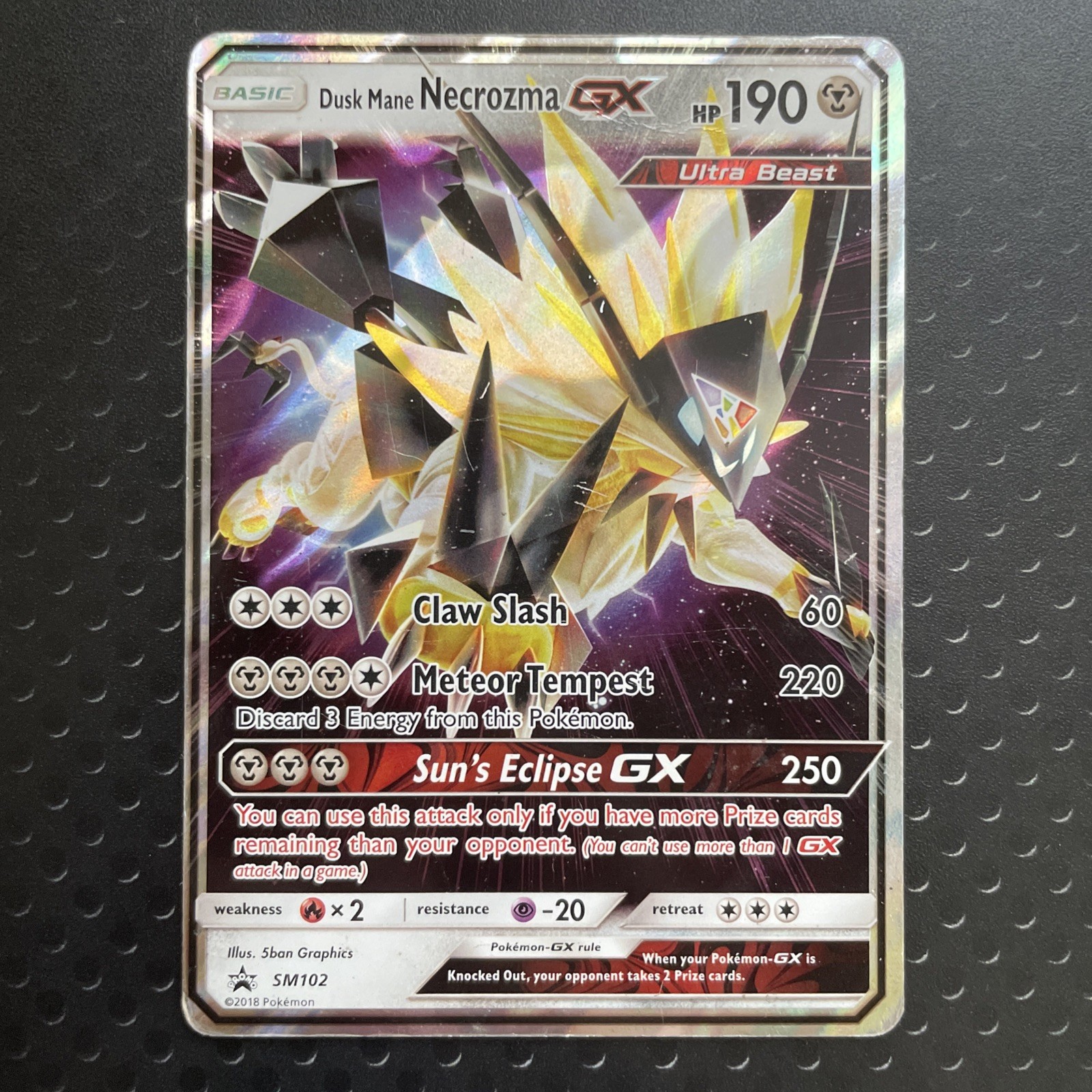 Dusk Mane Necrozma GX SM102 - Pokemon TCG Card Black Star Promo (2018) MP