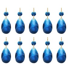 Teardrop Crystal Chandelier, 10 Pack 60mm Length Prisms Part Sky Blue