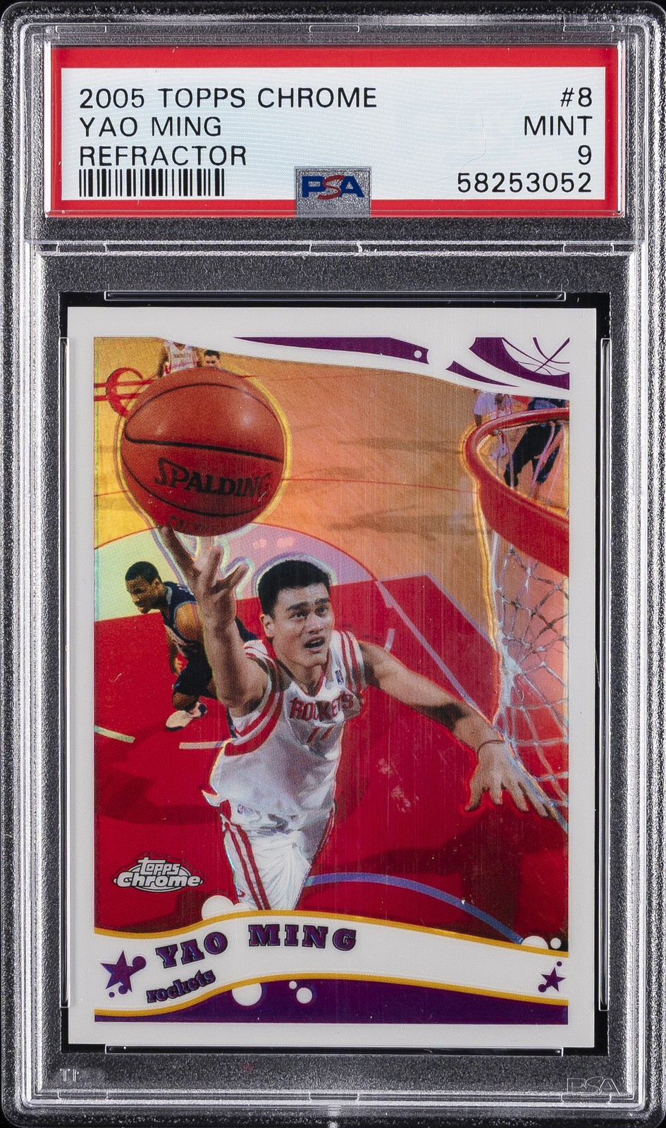 2005 TOPPS CHROME REFRACTOR #8 YAO MING #/999 PSA 9