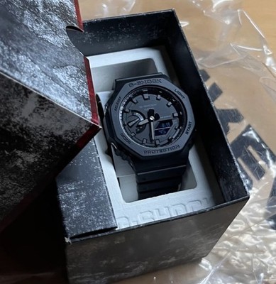 Casio G-Shock GA-2100-1A1 CasiOak Blackout Carbon Ana-Digi Thin Watch New Box