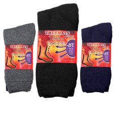 Falari 6-Pack Men's Winter Thermal Socks Ultra Warm For Cold Large, Assorted.