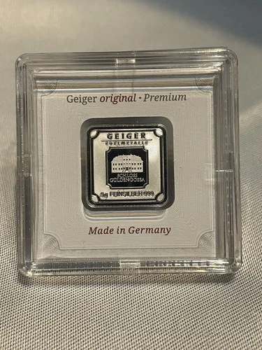 Geiger Edelmetalle 5 Gram Silver Bar Sealed Assay .999 Fine Silver