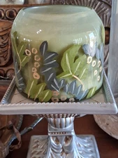ANTHROPOLOGIE LILY FRESH FERN MOSS GLASS CANDLE “shades of green” ~BEAUTIFUL NEW