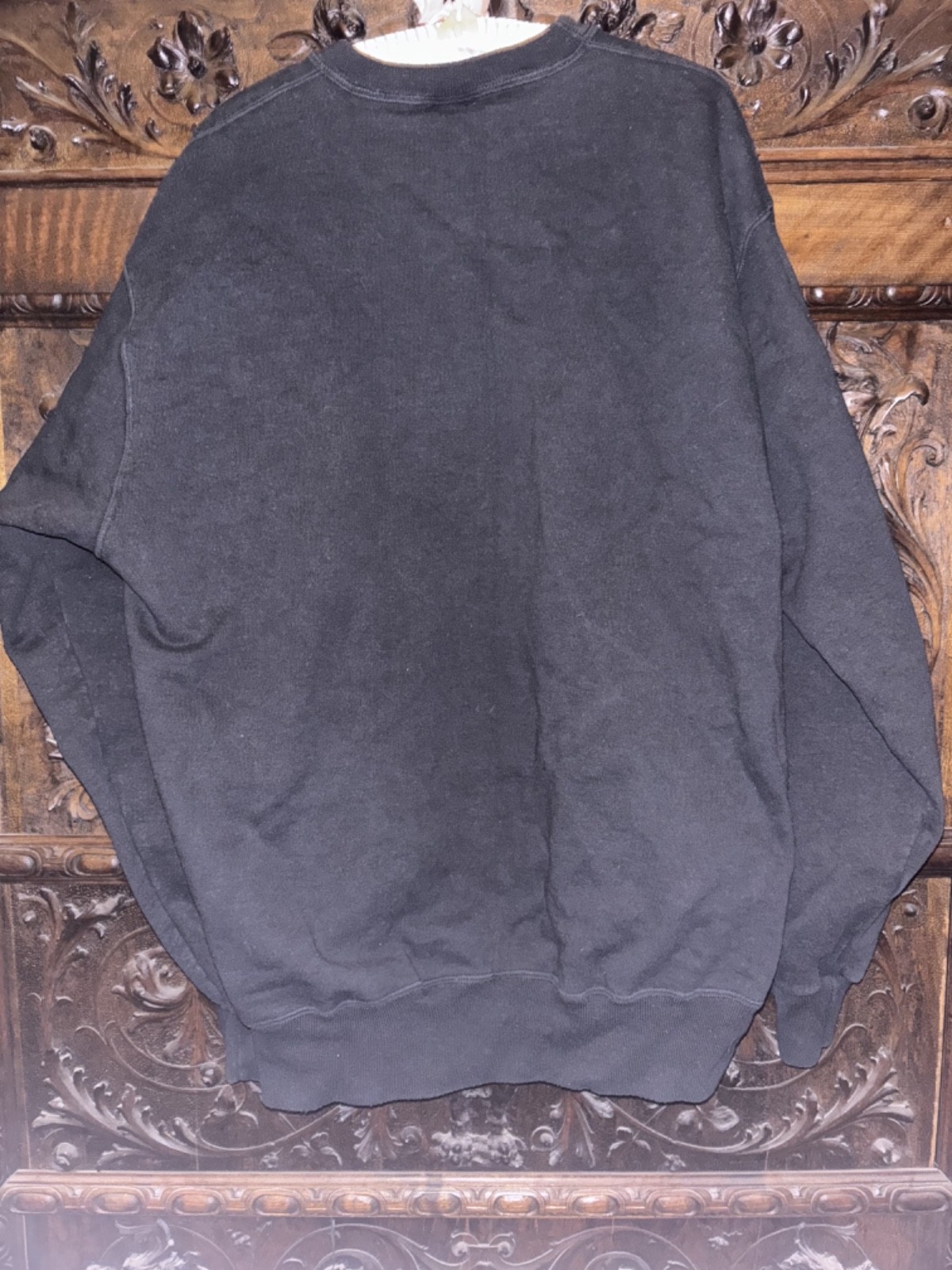 Vintage 1990's Champion Sweatshirt Crew Neck Black Size XL image 4