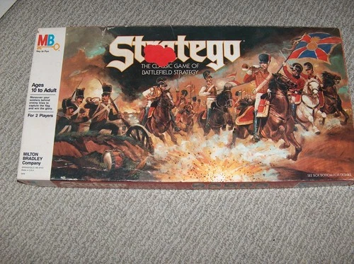 Stratego - Vintage 1986 Board Game Milton Bradley red Stickers On LID