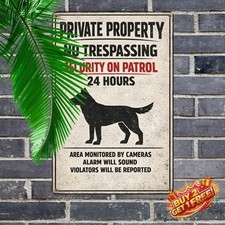 Protected By The Good Lord and German Shepherd Metal Tin Sign