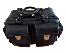 VTG Marsand Black Camera Gear Bag 18x11x10 Padded Faux Leather