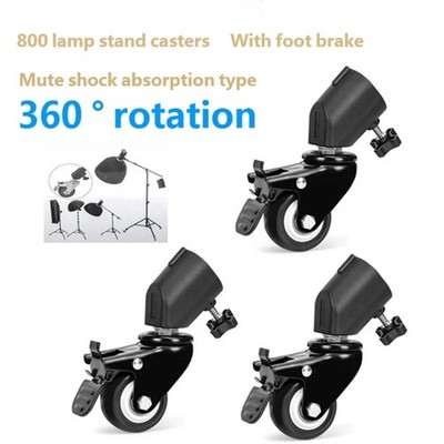 3Pcs 25mm Rotation Caster Wheel Set for Photography Light Stand Studio Photo