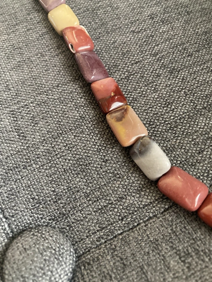 Brazalete Artesanal Mookite Piedras Naturales y Plata de Ley 925 S Gancho Moukite Foto 4 de 4